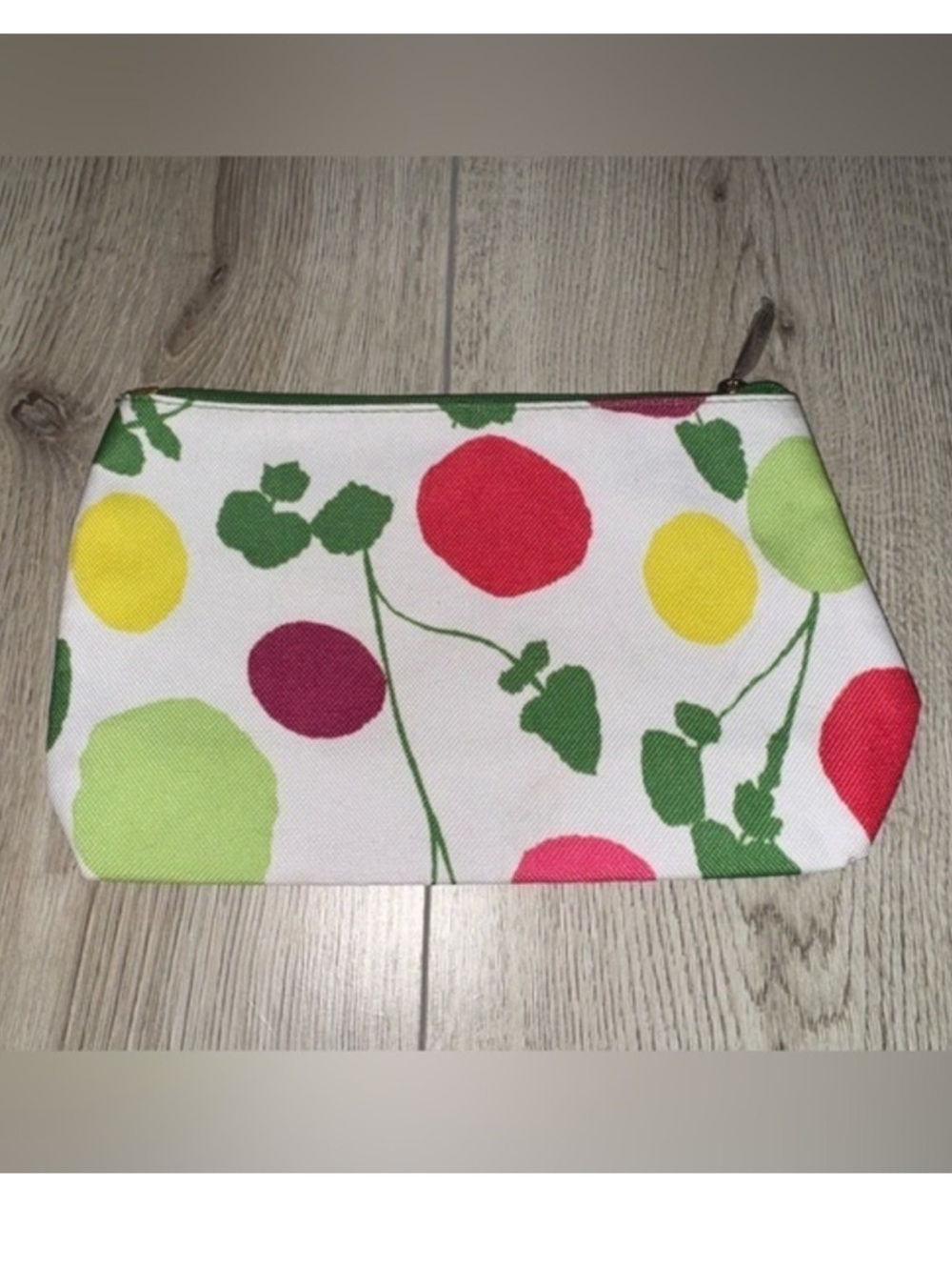 Clinique Canvas Dot Floral makeup bag cosmetic pouch
